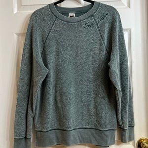 Pink love terry cloth sweatshirt